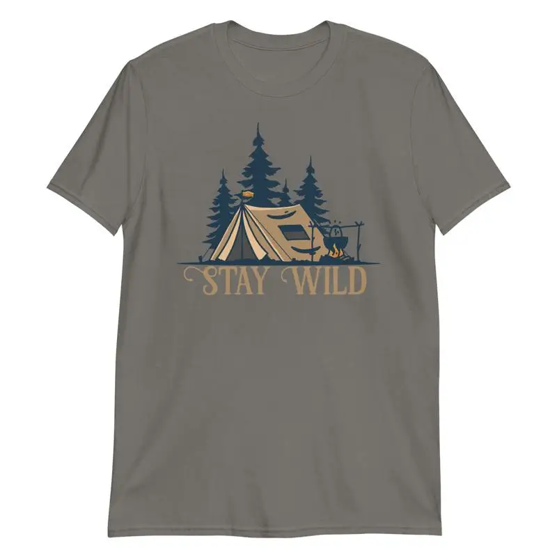 Outdoor Adventure Backpack - Stay Wild Tişörtü, Doğa Yürüyüşü, Seyahat,